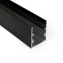 Zwart LED profiel XL inclusief opaal klikafdekking 53mm x 53mm - XL53ZWART