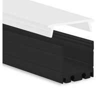 Zwart LED profiel inclusief opaal klikafdekking 18,1mm x 19,2mm - 18ZWART