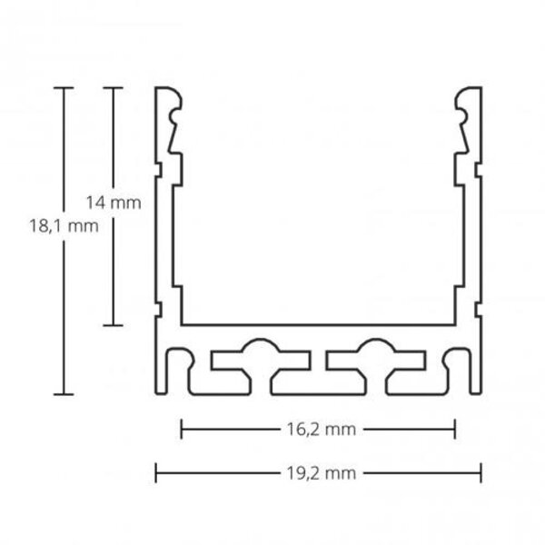 Luksus LED profielen Waterdicht LED profiel 18,1mm x 19,2mm - 18.1WIT.H20