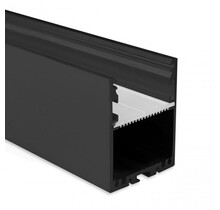 Zwart LED profiel met opaal klikafdekking 40mm x 50mm - XL40ZWART