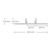 LED gips profiel inclusief afdekking 33mm x 16,8mm - GIPS05ALU
