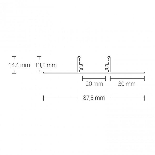 LED gips profiel inclusief afdekking 33mm x 16,8mm - GIPS05ALU