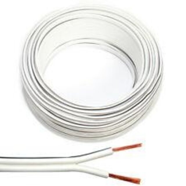 2 aderige led strip aansluitkabel 10 meter 1,5 kwadraat - 10 meter wit