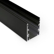 10x LED profiel XL 3 meter inclusief afdekking 53mm x 53mm - XL53ZWART