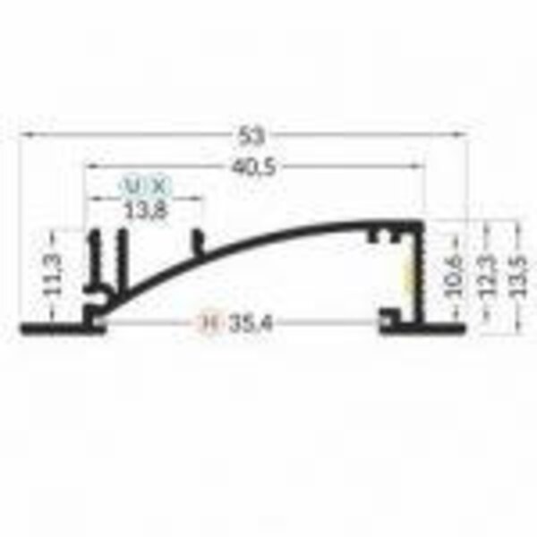 Luksus LED profielen Wit LED inbouw wandprofiel inclusief opaal afdekking 53mm x 13,5mm - F8WIT