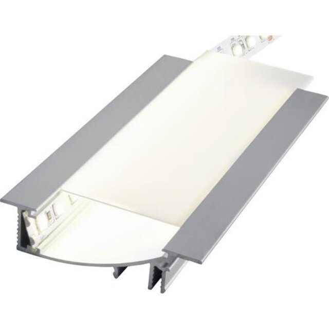Wit LED inbouw wandprofiel inclusief opaal afdekking 53mm x 13,5mm - F8WIT