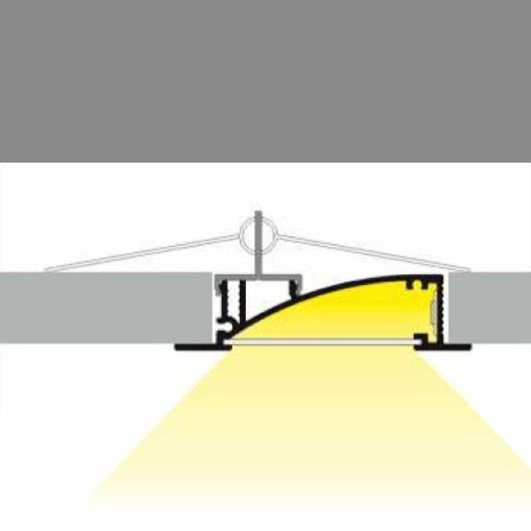 Luksus LED profielen Wit LED inbouw wandprofiel inclusief opaal afdekking 53mm x 13,5mm - F8WIT