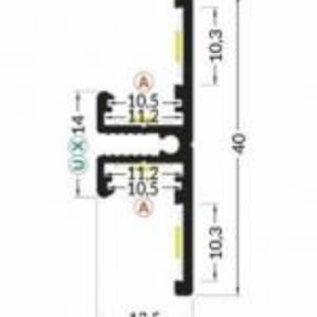 Wit updown LED wandprofiel inclusief afdekking 13,5mm x 40mm - UpDown02wit