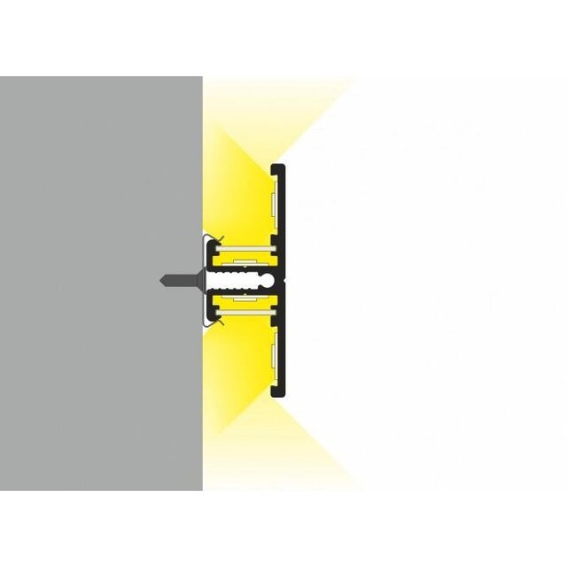 Wit updown LED wandprofiel inclusief afdekking 13,5mm x 40mm - UpDown02wit