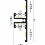 Zwart updown LED wandprofiel inclusief klikafdekking 13,5mm x 40mm - UpDown02zwart
