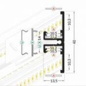Zwart updown LED wandprofiel inclusief klikafdekking 13,5mm x 40mm - UpDown02zwart