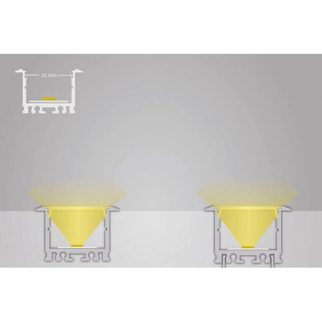 LED inbouw profiel inclusief klikafdekking 30mm x 23mm - XL08ALU