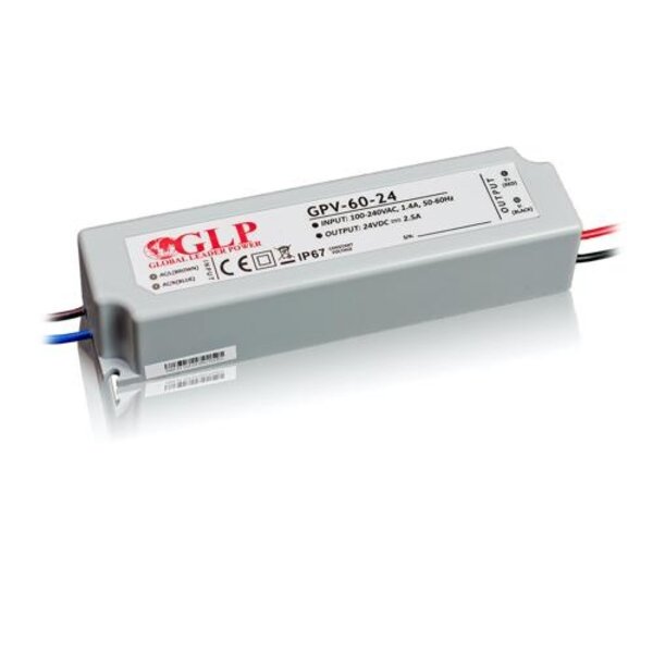 GLP LED voeding  LED voeding 60W 24VDC 2,5A CV – Waterdicht IP67 – GLP GPV-60-24