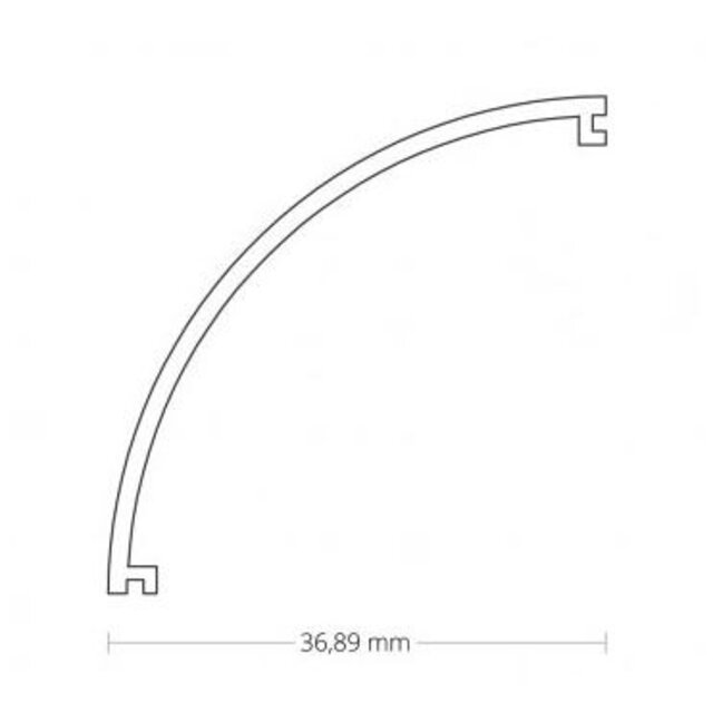 LED hoekprofiel inclusief halfronde afdekking 40mm x 40mm - 19ALU