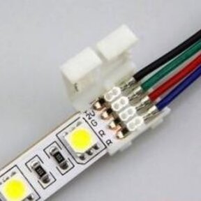 RGB LED strip koppelstuk met 1-zijdig draad 10mm