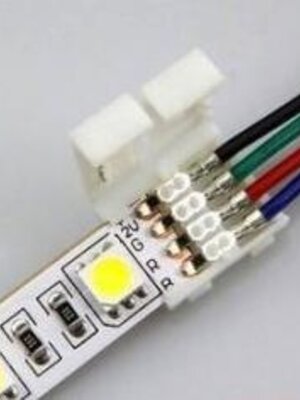 RGB LED strip koppelstuk met 1-zijdig draad 10mm