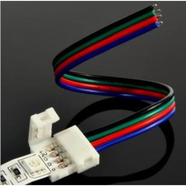 RGB LED strip koppelstuk met 1-zijdig draad 10mm