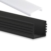 Zwart LED profiel inclusief klikafdekking 16,8mm x 13,01mm - 05.1ZWART