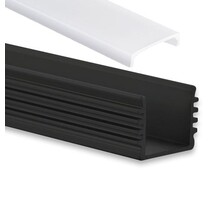 Zwart LED profiel inclusief klikafdekking 16,8mm x 13,01mm - 05.1ZWART