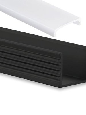 Zwart LED profiel inclusief afdekking 16,8mm x 13,01mm - 05.1ZWART