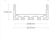 Zwart LED XL profiel met klikafdekking  26,79mm x 11,69mm - XL04ZWART