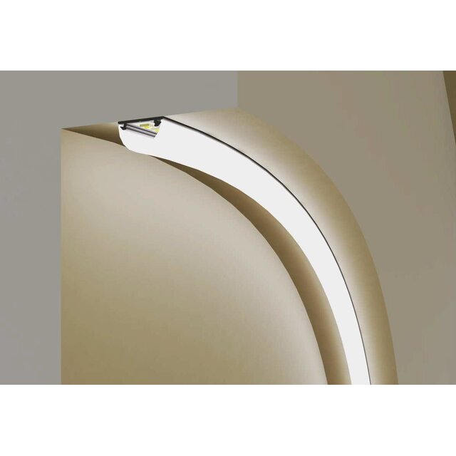 Wit Buigbaar LED profiel inclusief half ronde opaal klikafdekking 20mm x 3,3mm - F12WIT