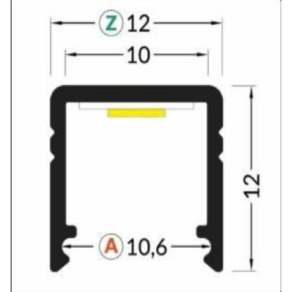 Luksus LED profielen Wit LED profiel inclusief afdekking 12mm x 12mm - SLIM200WIT