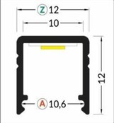 LED profiel inclusief afdekking 12mm x 12mm - SLIM200ALU