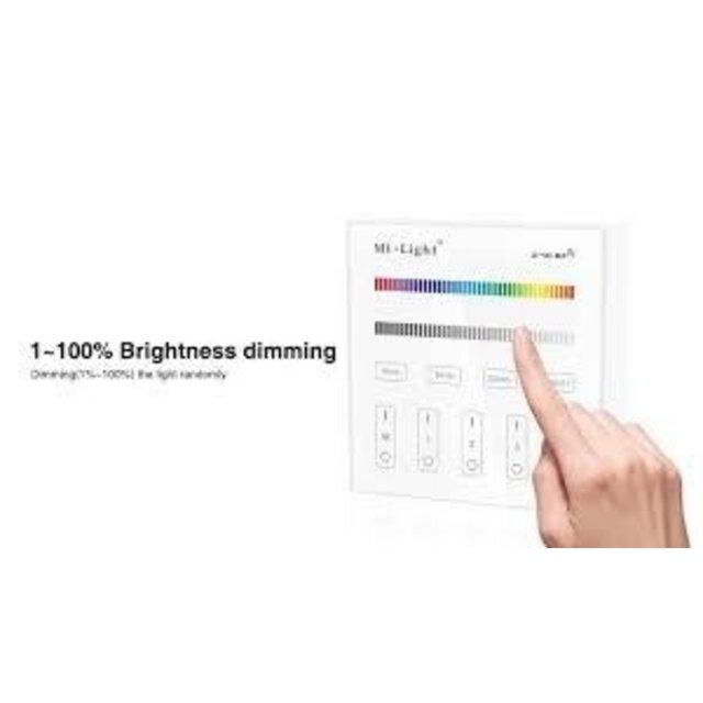 RGBW LED wanddimmer – Draadloos - 4 zones - Miboxer B4
