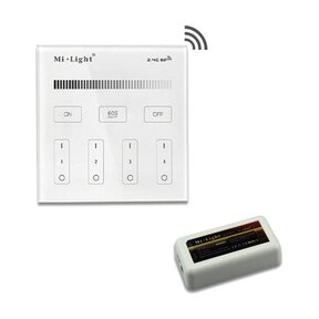 Draadloze dimmer set - Enkel kleurige LED wanddimmer + enkel kleurige controller PRO
