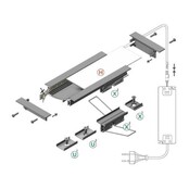 set van 2 eindkapjes ten behoefte van profiel F8ZWART