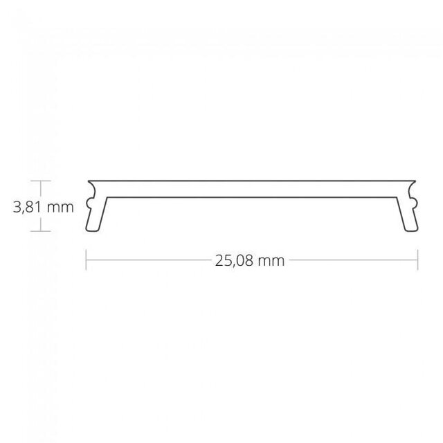 Opaal LED profiel afdekking 25,80 mm breed - 6 meter - XL04, XL05, XL06 en XL07 serie