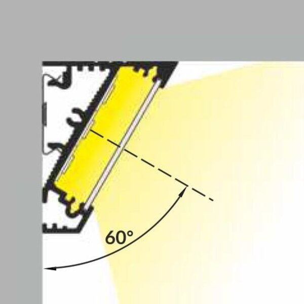 Luksus LED profielen LED hoekprofiel 24mm x 19,4mm C21ALU