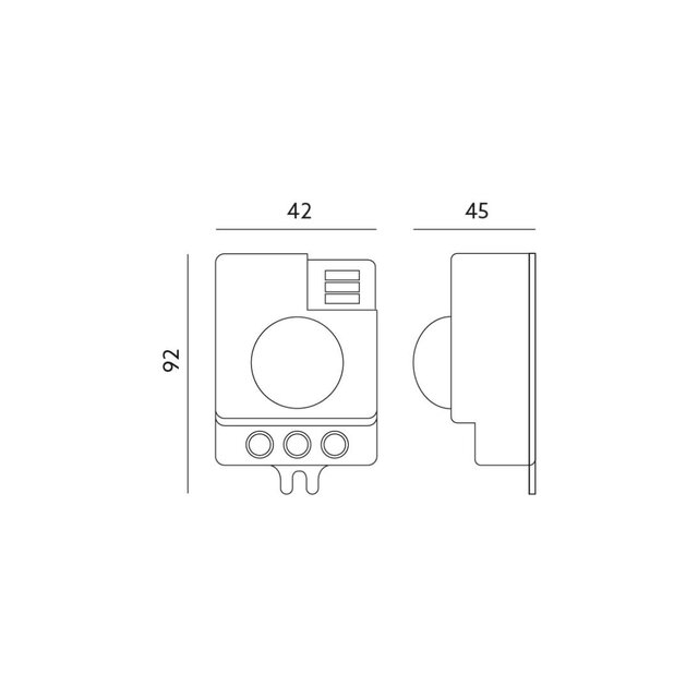 Regelbare / Instelbare LED PIR bewegingssensor - wit - Max 300 watt - LX701