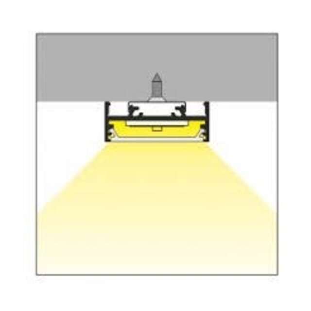 Zwart breed LED XL profiel inclusief opaal afdekking 33,4mm x 12,8mm - XL10ZWART