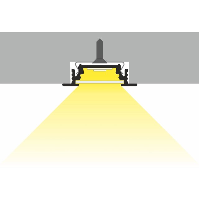Zwart LED inbouw profiel 28mm x 8mm -  09INBOUW-ZWART