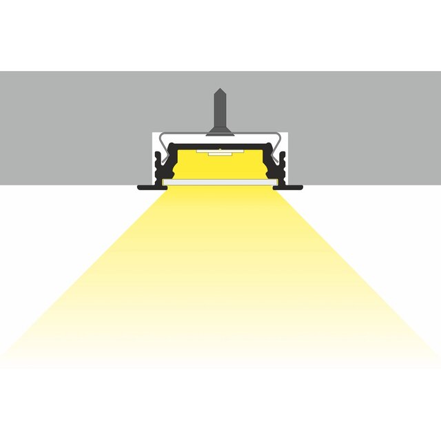 Zwart LED inbouw profiel 28mm x 8mm -  09INBOUW-ZWART