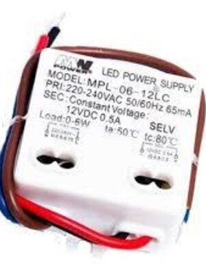 LED voeding 12v 6w 0,5 Ampère - IP20 - MPL-06-12