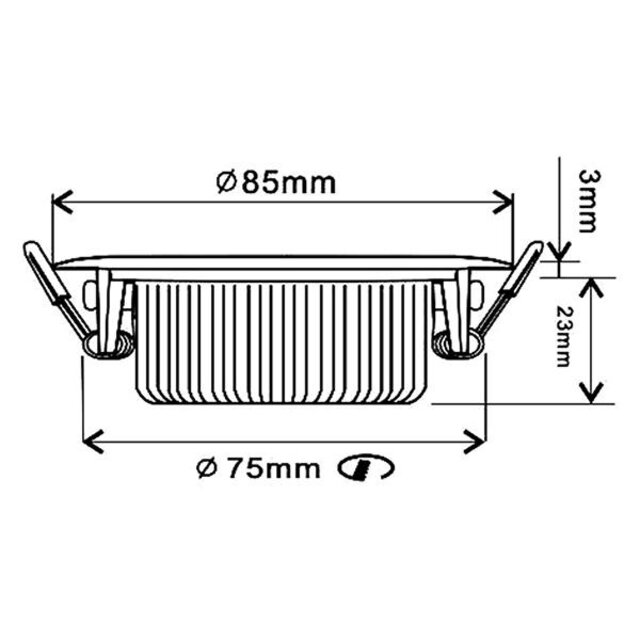 LED ronde inbouwspot RVS - kantelbaar – 5W – Gatmaat 75mm