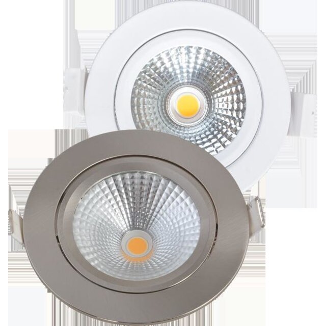 LED ronde inbouwspot RVS - kantelbaar – 5W – Gatmaat 75mm