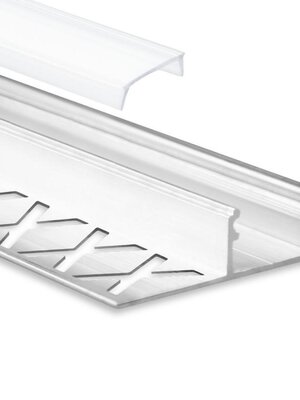 LED tegel en stuc profiel inclusief afdekking 33mm x 16,8mm - STUC100