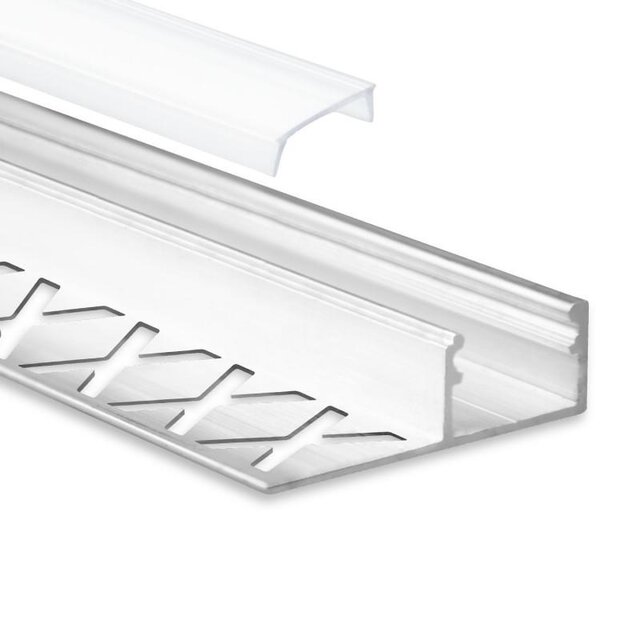 LED tegel en stuc profiel inclusief klikafdekking 33mm x 16,8mm - STUC100
