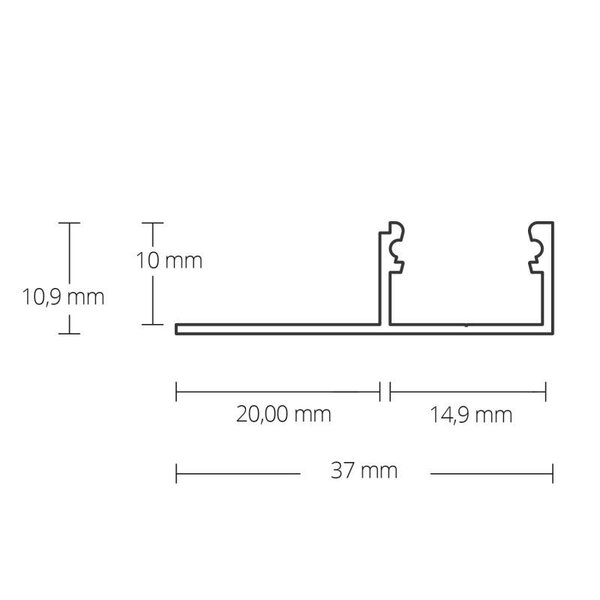 Luksus LED profielen LED tegel en stuc profiel inclusief klikafdekking 33mm x 16,8mm - STUC100