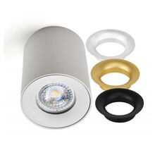 Opbouwspot wit Ø 80 / 100mm – GU10 – inclusief 3 kleuren binnenringen 1903WIT TRIO