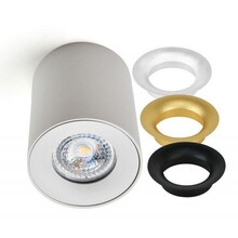Opbouwspot wit Ø 80 / 100mm – GU10 – inclusief 3 kleuren binnenringen 1903WIT TRIO