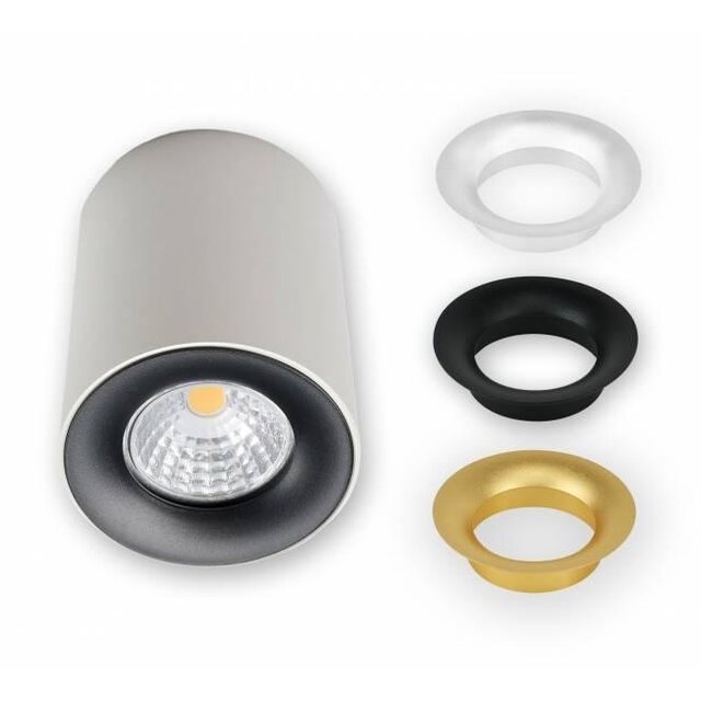 Opbouwspot wit Ø 80 / 100mm – GU10 – inclusief 3 kleuren binnenringen 1903WIT TRIO