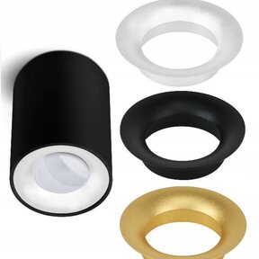 Opbouwspot zwart Ø 80 / 100mm – GU10 – inclusief 3 kleuren binnenringen 1903ZWART TRIO