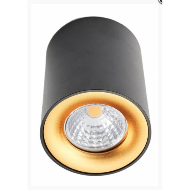 Opbouwspot zwart Ø 80 / 100mm – GU10 – inclusief 3 kleuren binnenringen 1903ZWART TRIO