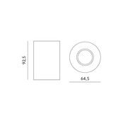 Opbouwspot rond zwart Ø 64,5 x 92,5mm – GU10 – 1812ZWART