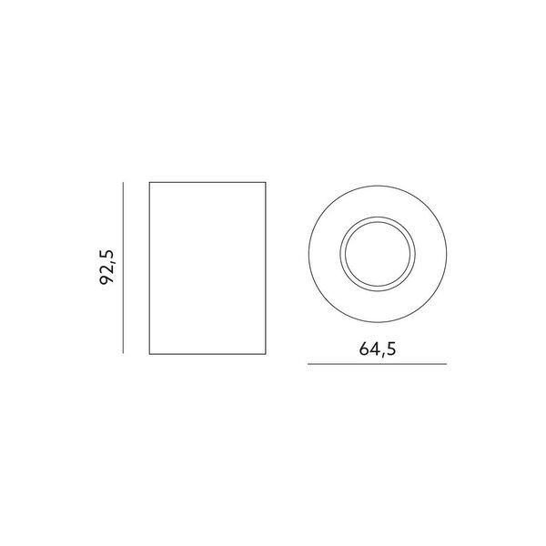 Luksus - LED lampen Opbouwspot rond zwart Ø 64,5 x 92,5mm – GU10 – 1812ZWART